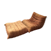 Armchair and pouf Fontana Arte  vintage 1970