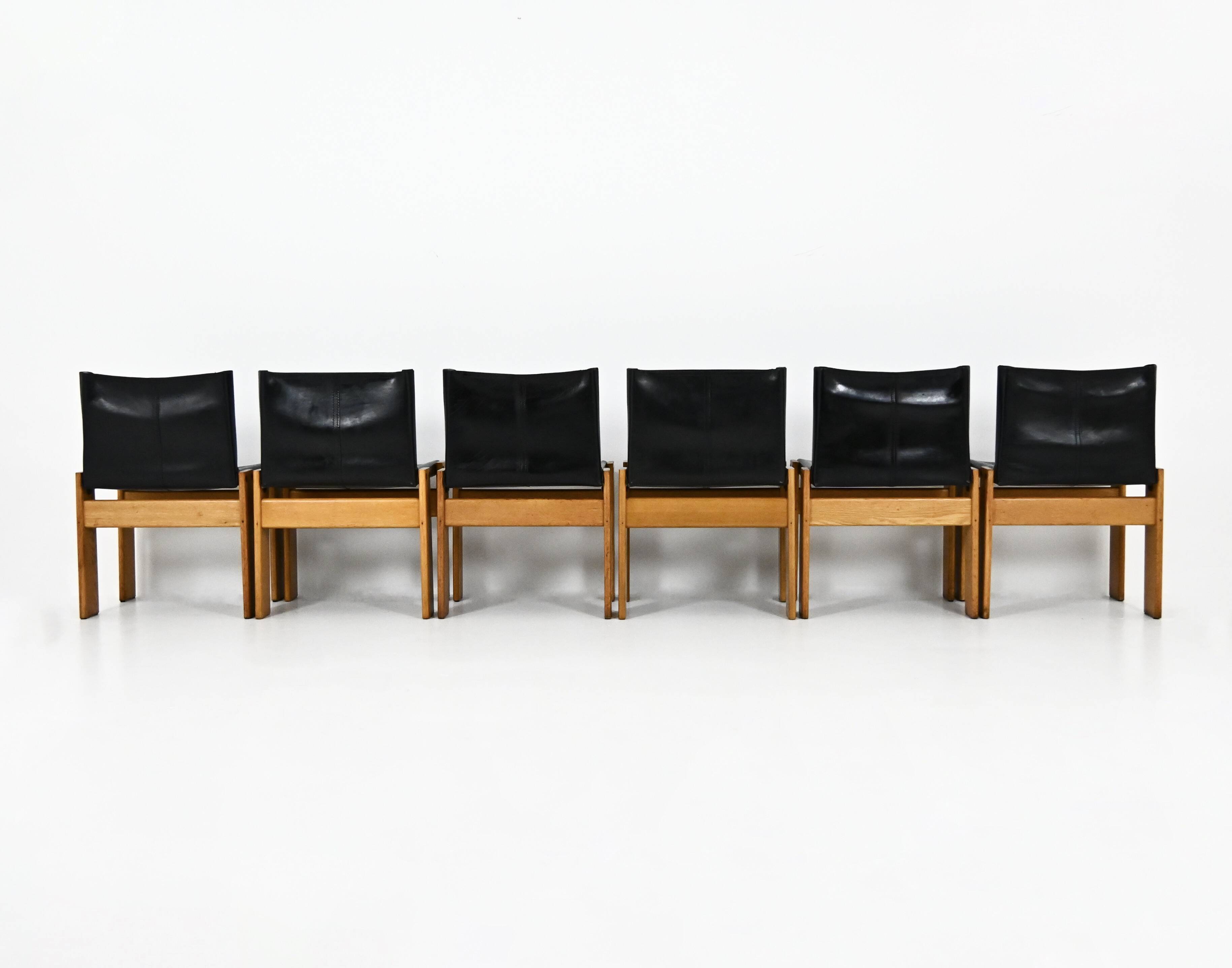 6 Monk dining chairs by Afra & Tobia Scarpa for Molteni, 1970