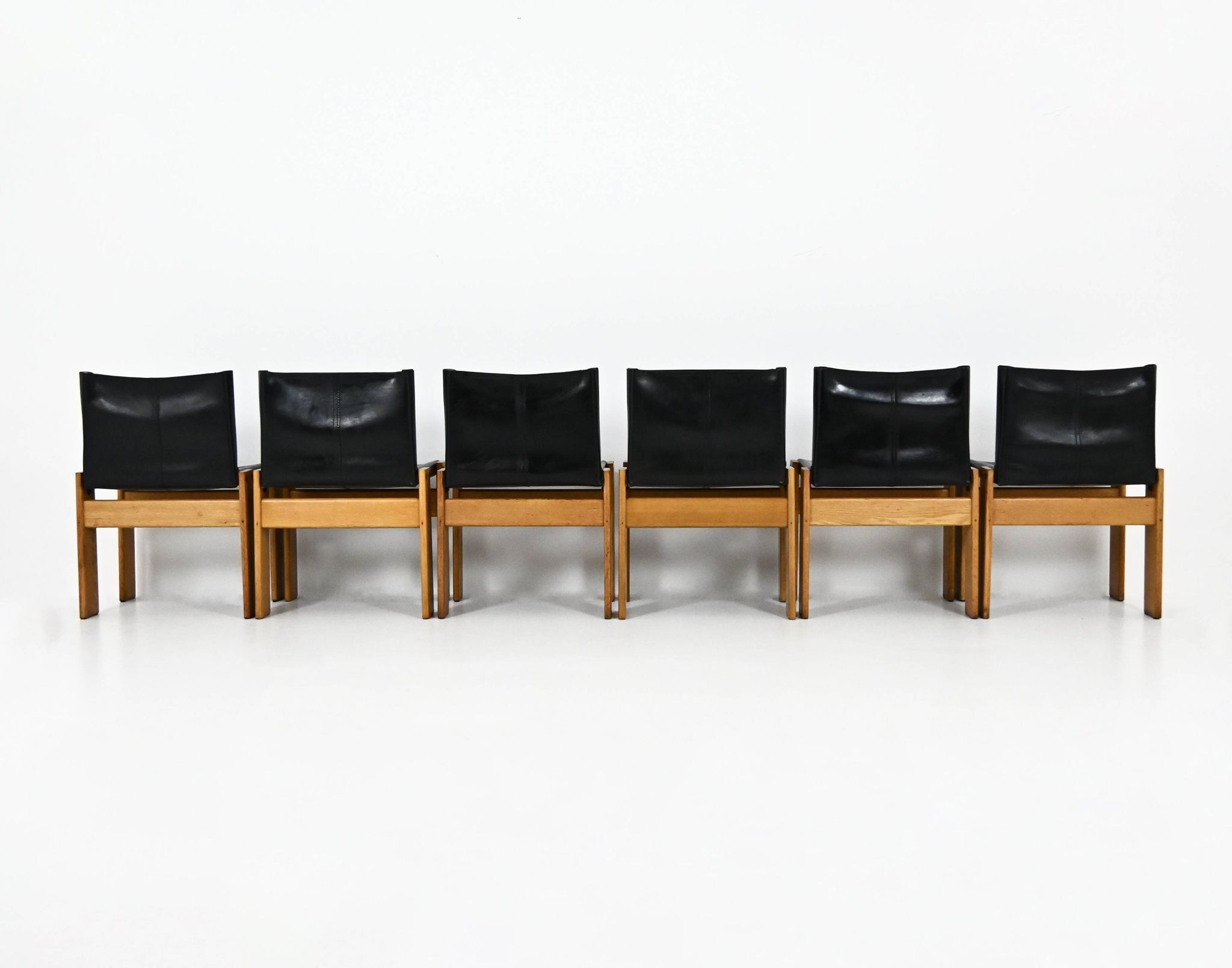 6 Monk dining chairs by Afra & Tobia Scarpa for Molteni, 1970