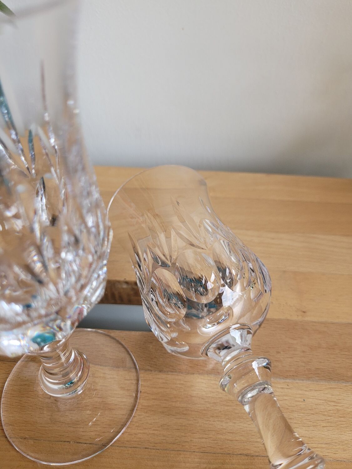 Duo of crystal glasses
