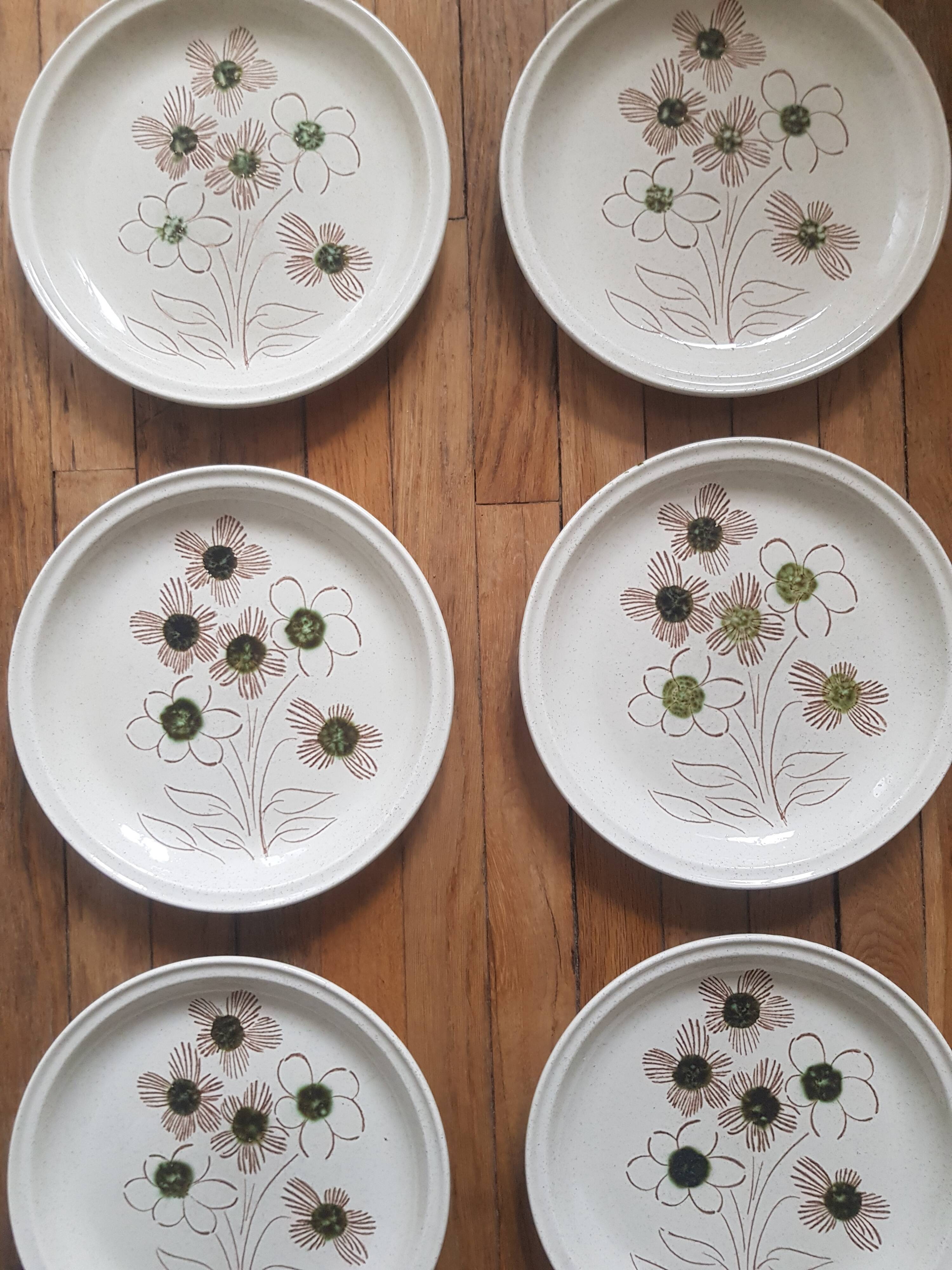 Set of 6 vintage Sarreguemines plates
