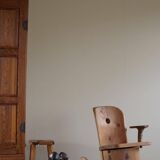 Unique sculptural rocking chair by the Finnish Matti Martikka in solid pine, 1960s.