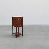 Late 19th century Faux bamboo and marble bedside table, France