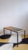 Table basse vintage rotin carreaux 