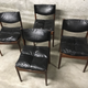 Set of 4 Rio palisander & black leather chairs, Modus model, by Kristian Vedel for Soren Willadsen