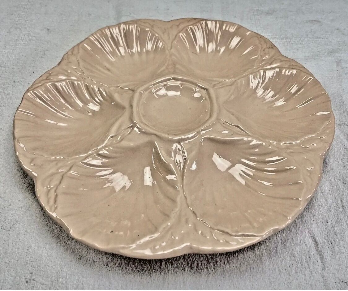 2 old plates oysters slip Digoin Sarreguemines