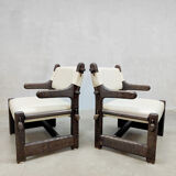 2 midcentury armchairs sculptural nature