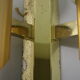 Lot 2 appliques murales verre et laiton éclairage haut et bas