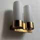 Vintage double wall lamp, brass and opaline, Leuchten Neuhaus Germany 1960