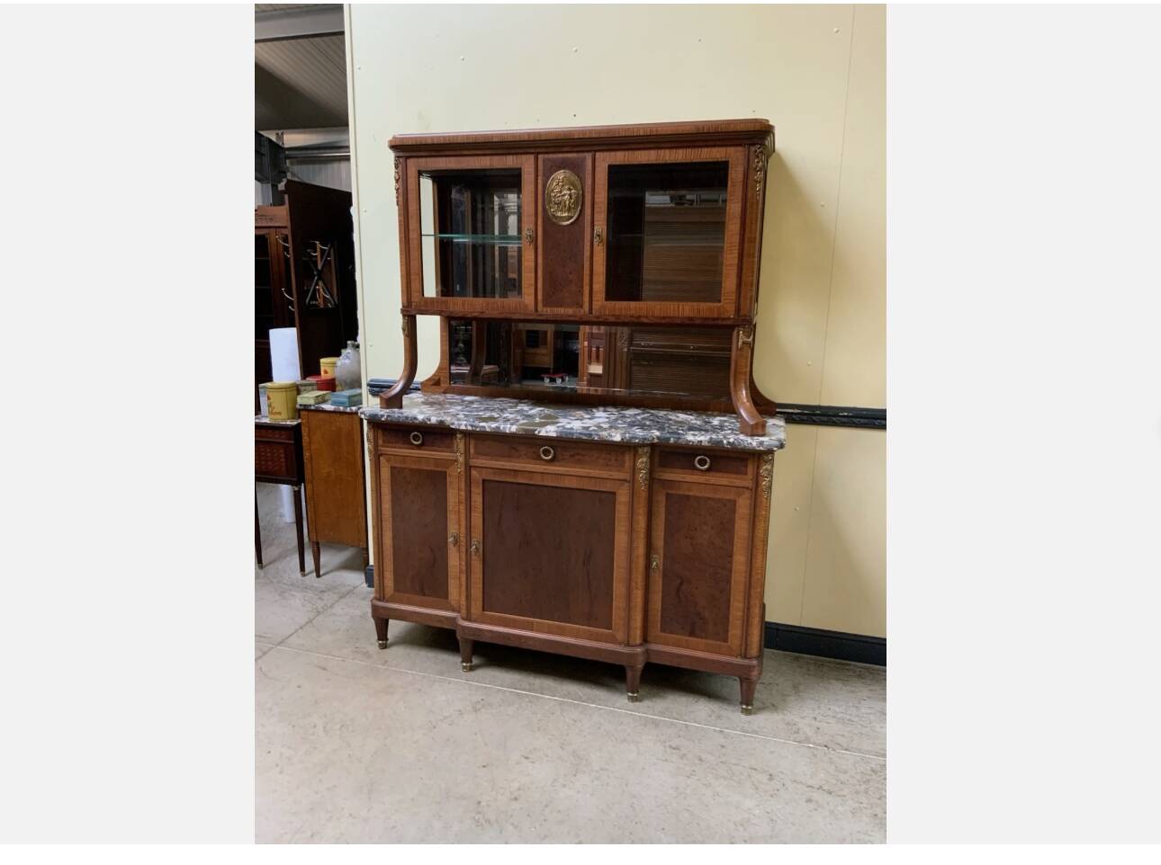 Antique Art Nouveau sideboard, display cabinet, sideboard - Bronze