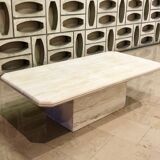 Coffee table in travertine chalk color