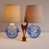 Mid-Century Modern Table Lamps in Blue by Börne Augustsson for Åseda Sweden