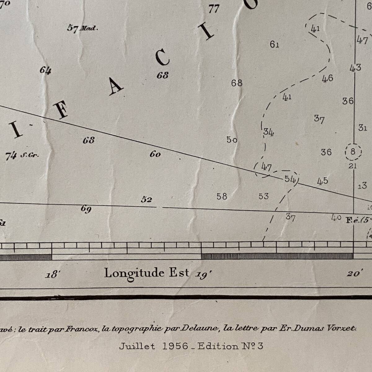 Marine chart Porto Vecchio 1956