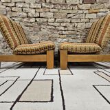 Pair of seats and a vintage ottoman 1970