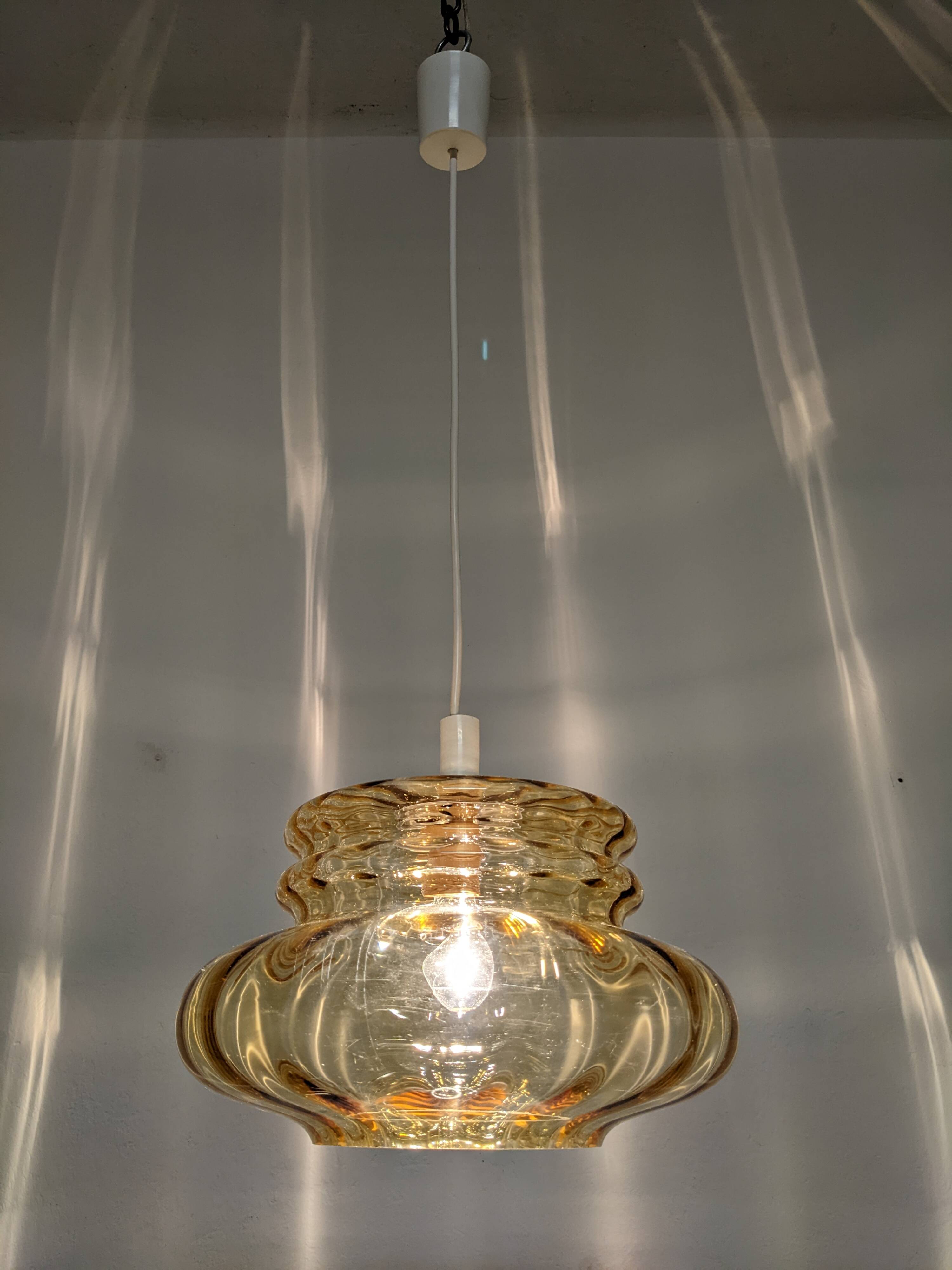 Amber crystal pendant lamp from the 60s/70s