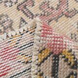 Turkish Red Cream Classic Pattern Vintage Rug, 127x215Cm