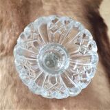 Large antique glass candle holder