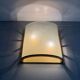 Large heavy glass wall light with a brass frame from the mid-century, 1950s, Italy.