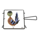 Square ceramic trivet with a bird by Jean Pierre Caffarelli.