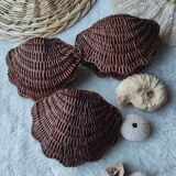 Vintage box in woven wicker shell shape