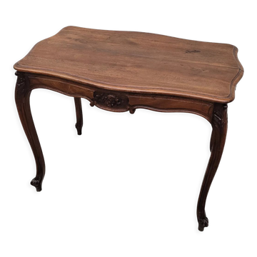 Louis XV style mid-style table in solid walnut
