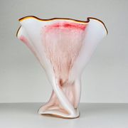 Vintage Murano vase in red and white, Italy, 1970s.