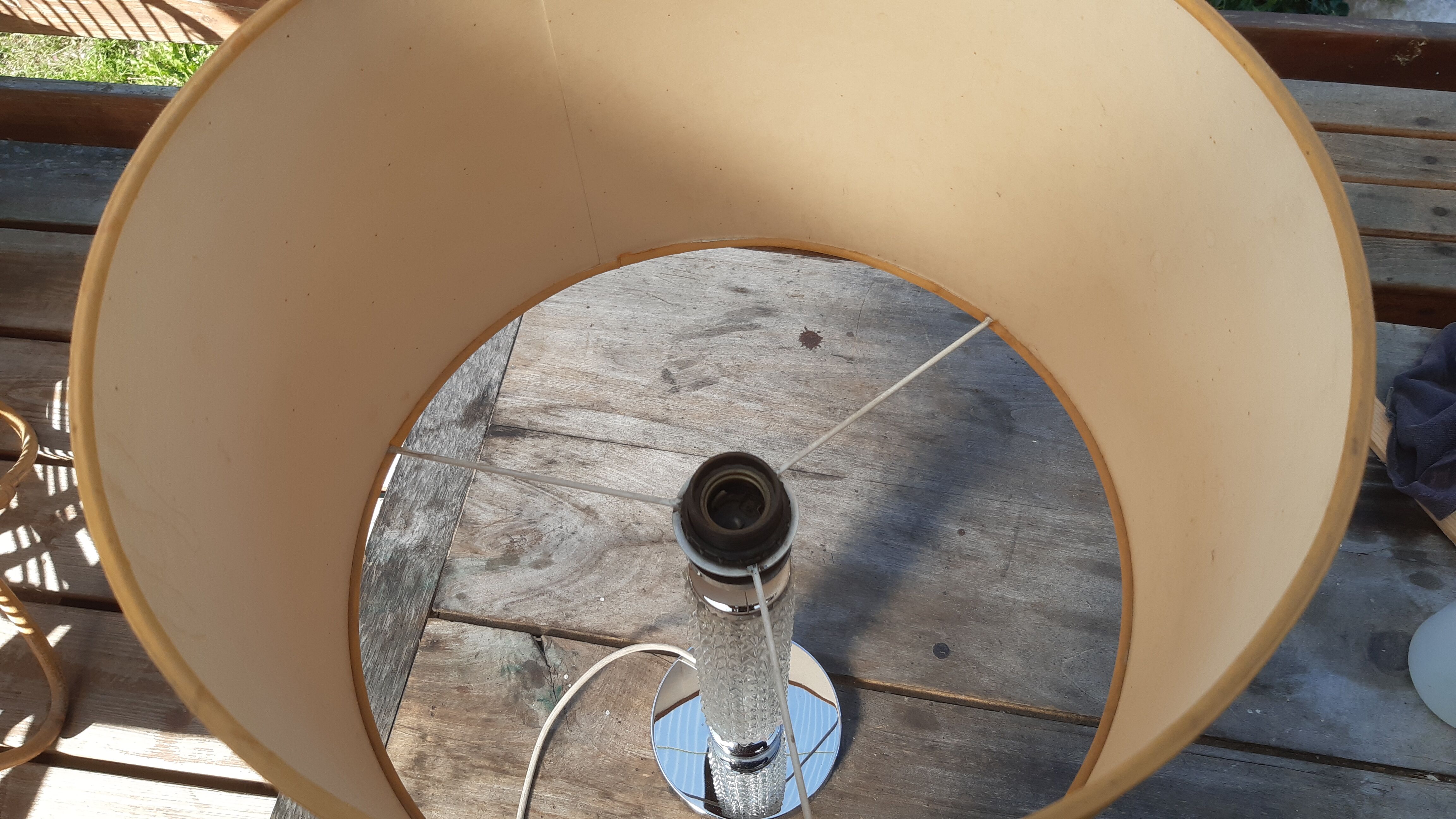 1970 Chiseled Glass Lamp