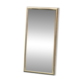 Miroir vintage avec cadre en laiton et insert en verre transparent – design italien des années 1970