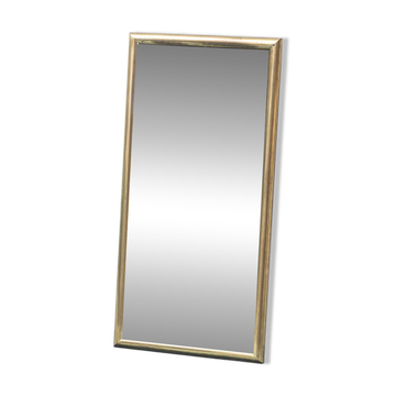 Miroir vintage avec cadre en laiton et insert en verre transparent – design italien des années 1970