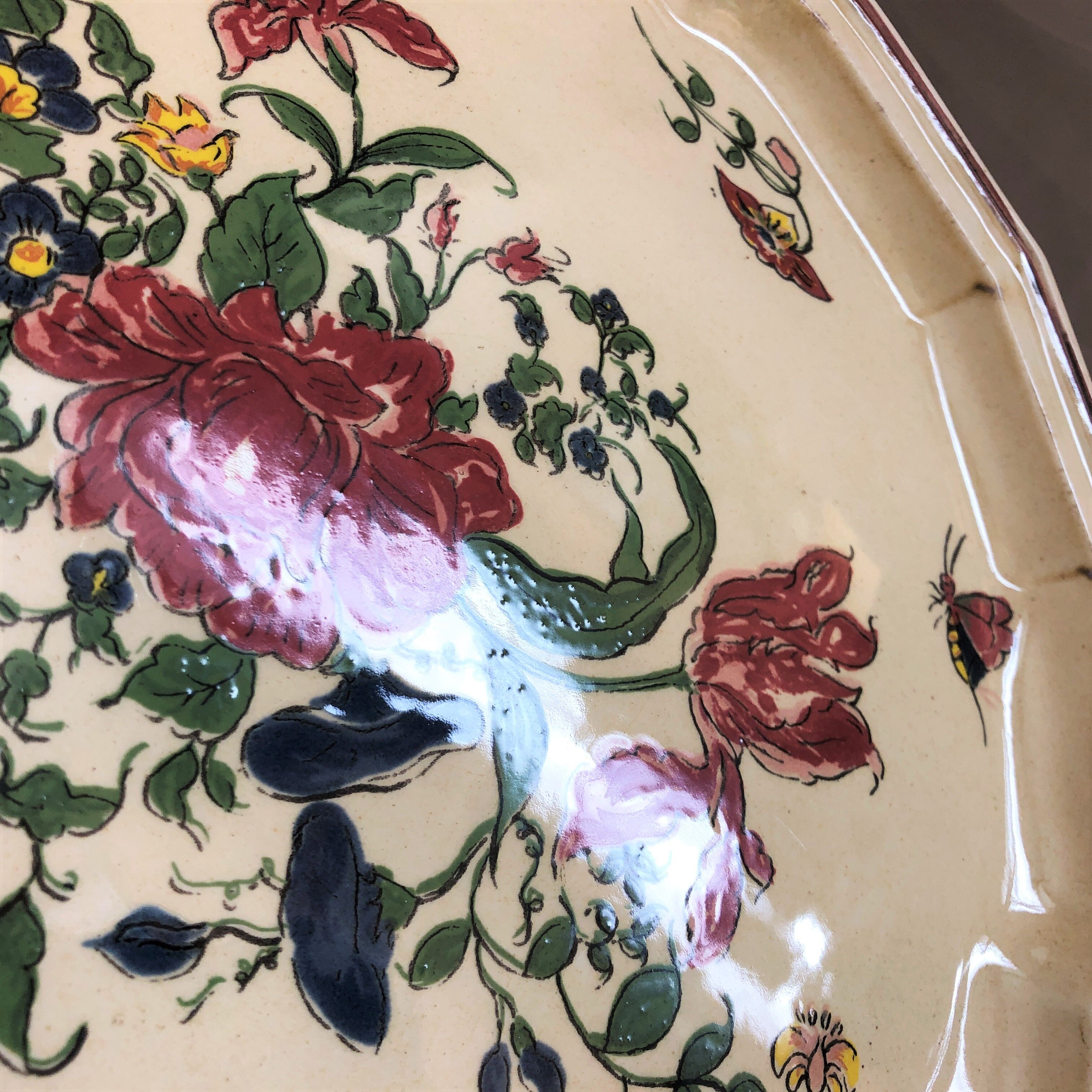 Decorative plate earthenware of Salins France decoration Strasbourg