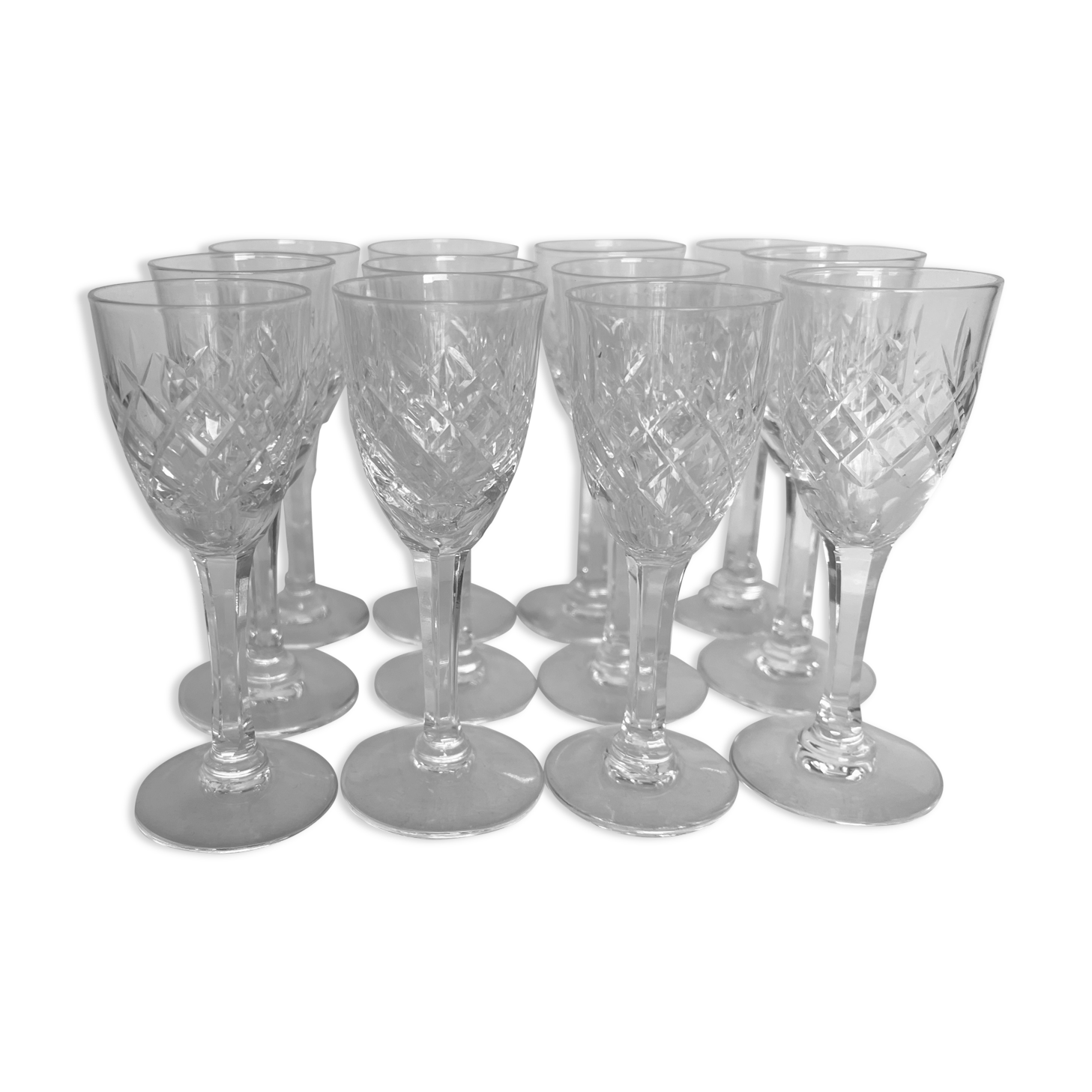 12 cut crystal shot glasses