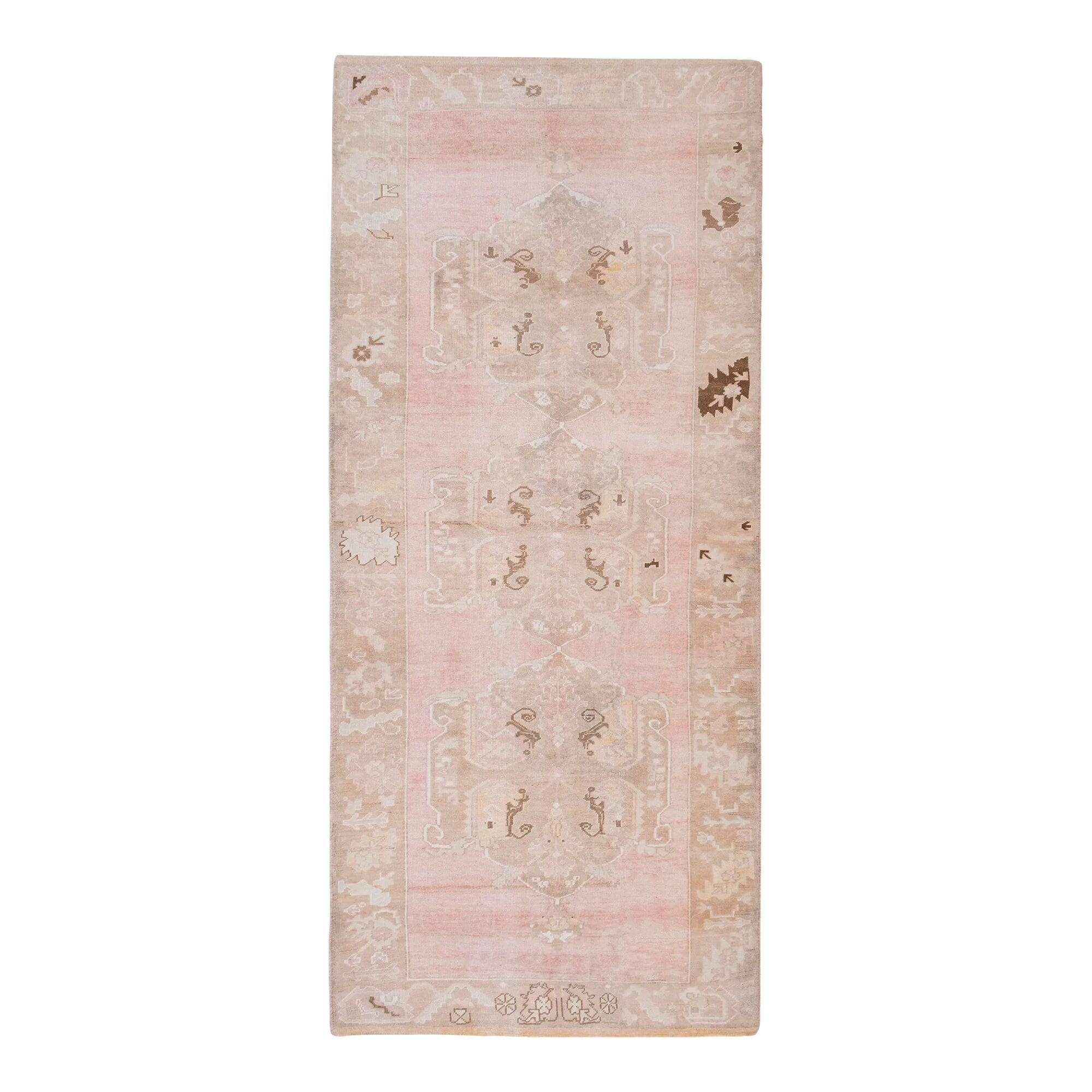 Vintage Turkish handmade rug 170x380 cm
