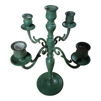 Antique green wrought iron chandelier