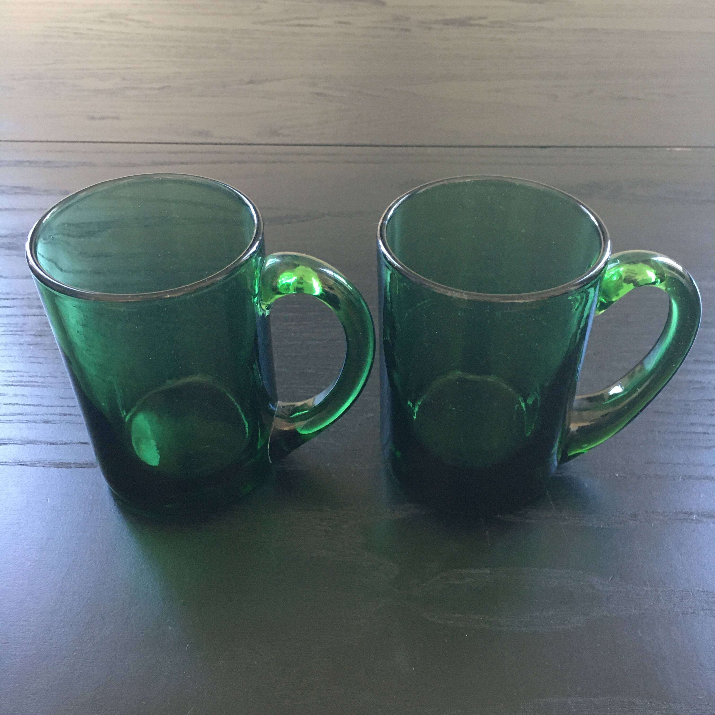 Pair of thick green mugs