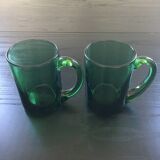 Paire de mugs verts épais