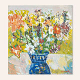 Spring flowers, oil on plate, 57 x 61 cm