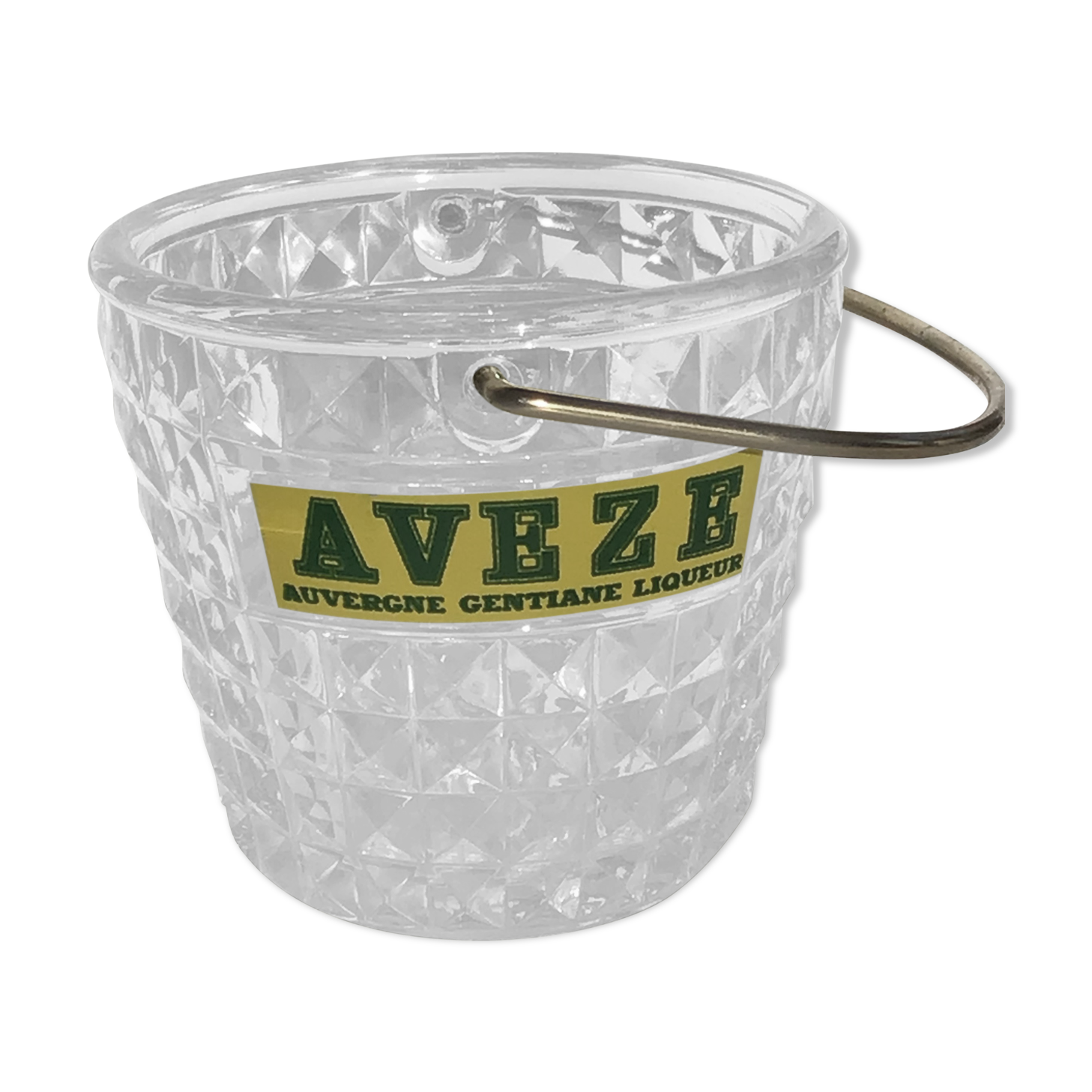 Diamond-tipped glass ice bucket