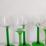 Set of 8 Glasses of La Rochère Crystal Wine and Glass