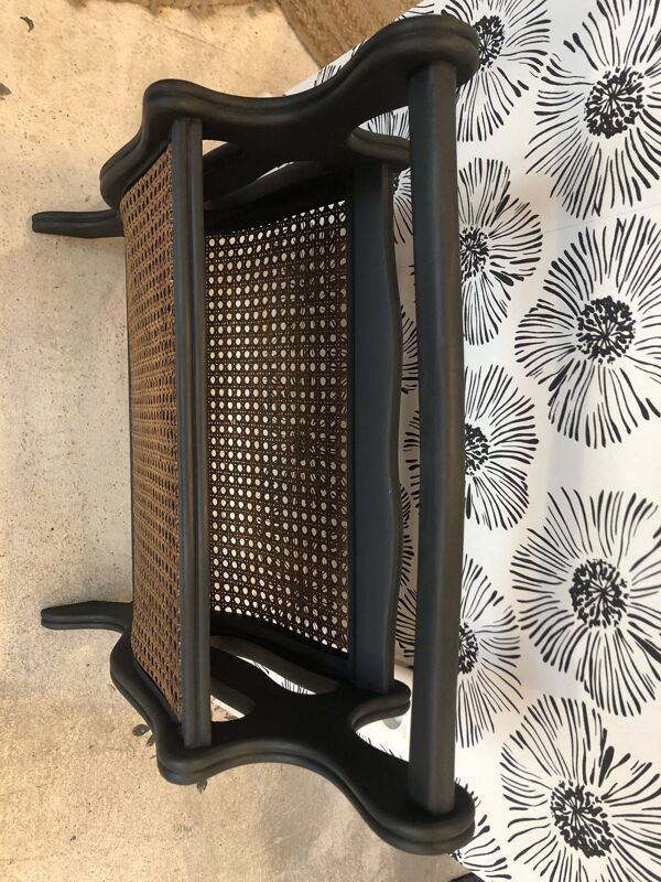 Porte-revues Pia bois et cannage