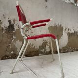 Vintage red scoubidou children's chair