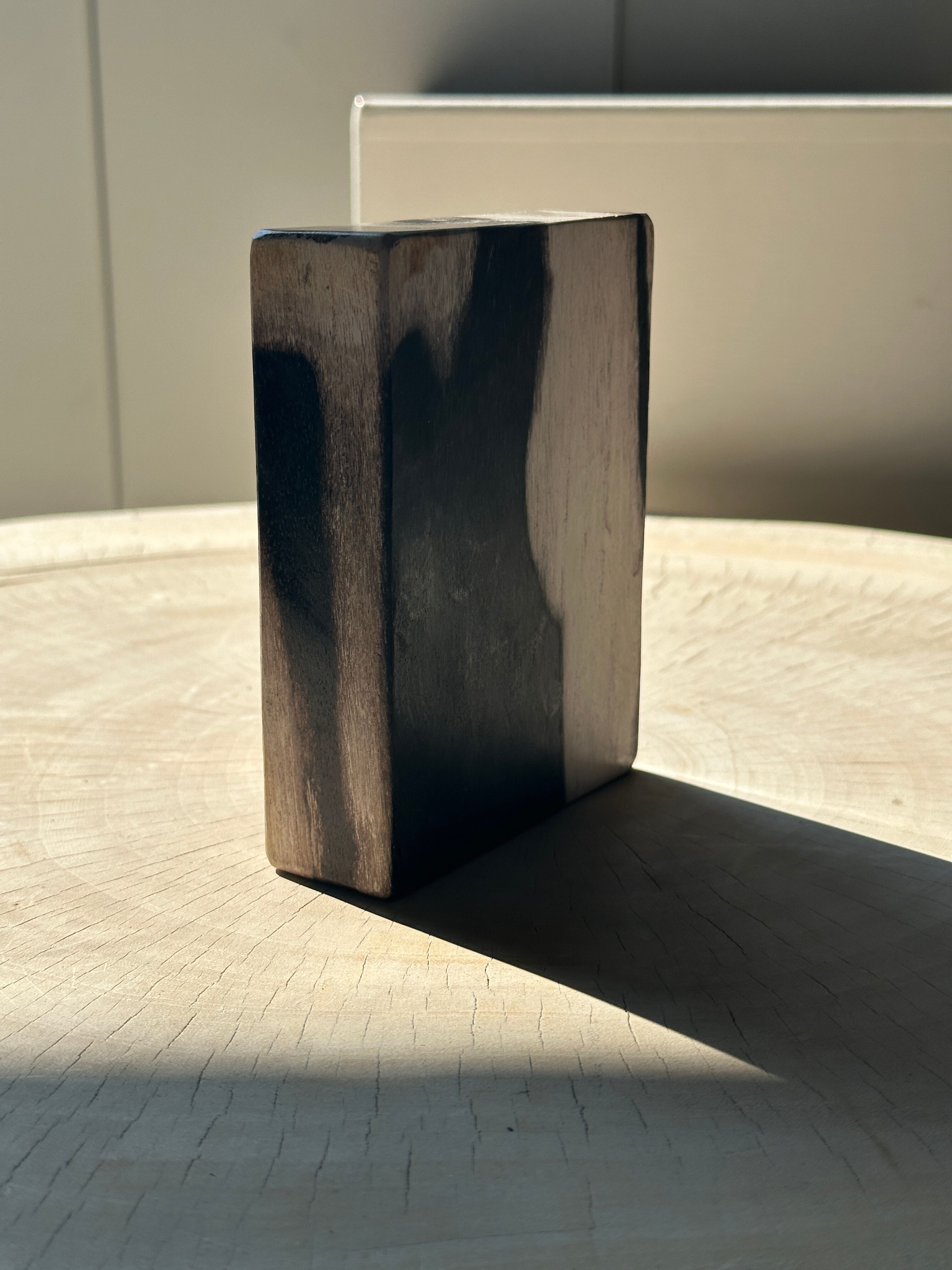 Symmetrical multicolored petrified wood soap dish
