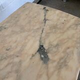 Vintage 1950s marble coffee table with brass base