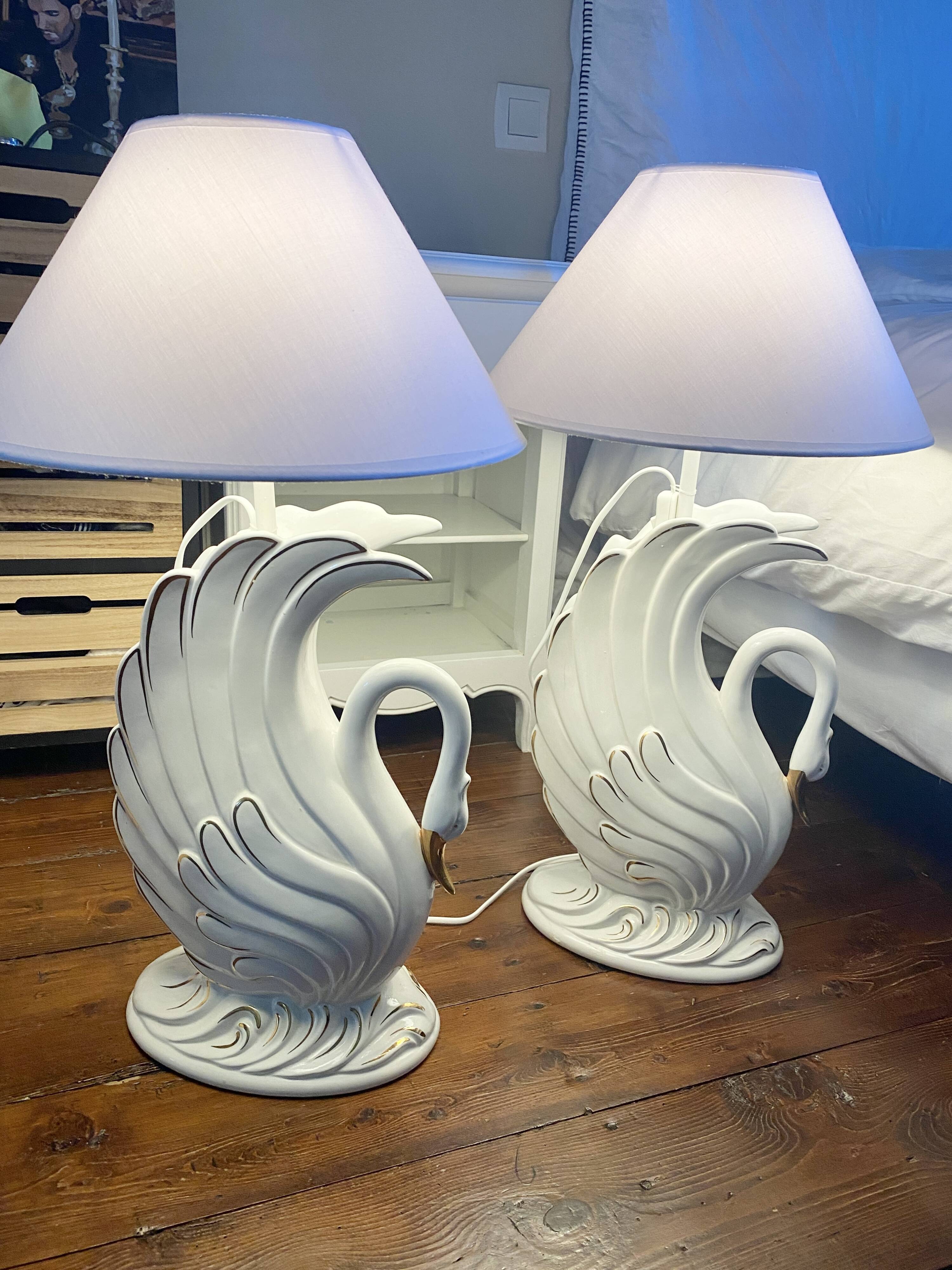 Lot de 2 lampes cygnes Bassano Italy