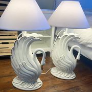 Set of 2 Swan lamps Bassano Italy