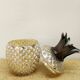 Vintage glass pineapple bonbonnière with eglomisé.