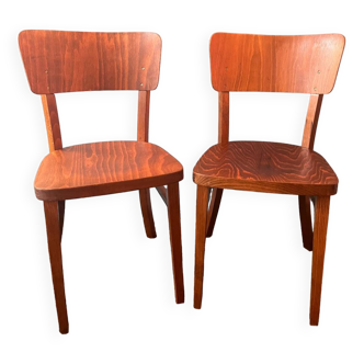 Pair of Thonet wooden bistro chairs