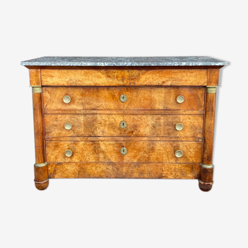 Commode d’époque empire en noyer XIX eme siècle