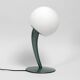 Grande lampe de table en métal extraordinaire des années 80 avec abat-jour en verre opale.