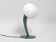 Large extraordinary 80s metal table lamp and opal glass shade