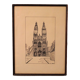 Pen drawing ink cathedral of Tours dated signed Talbot